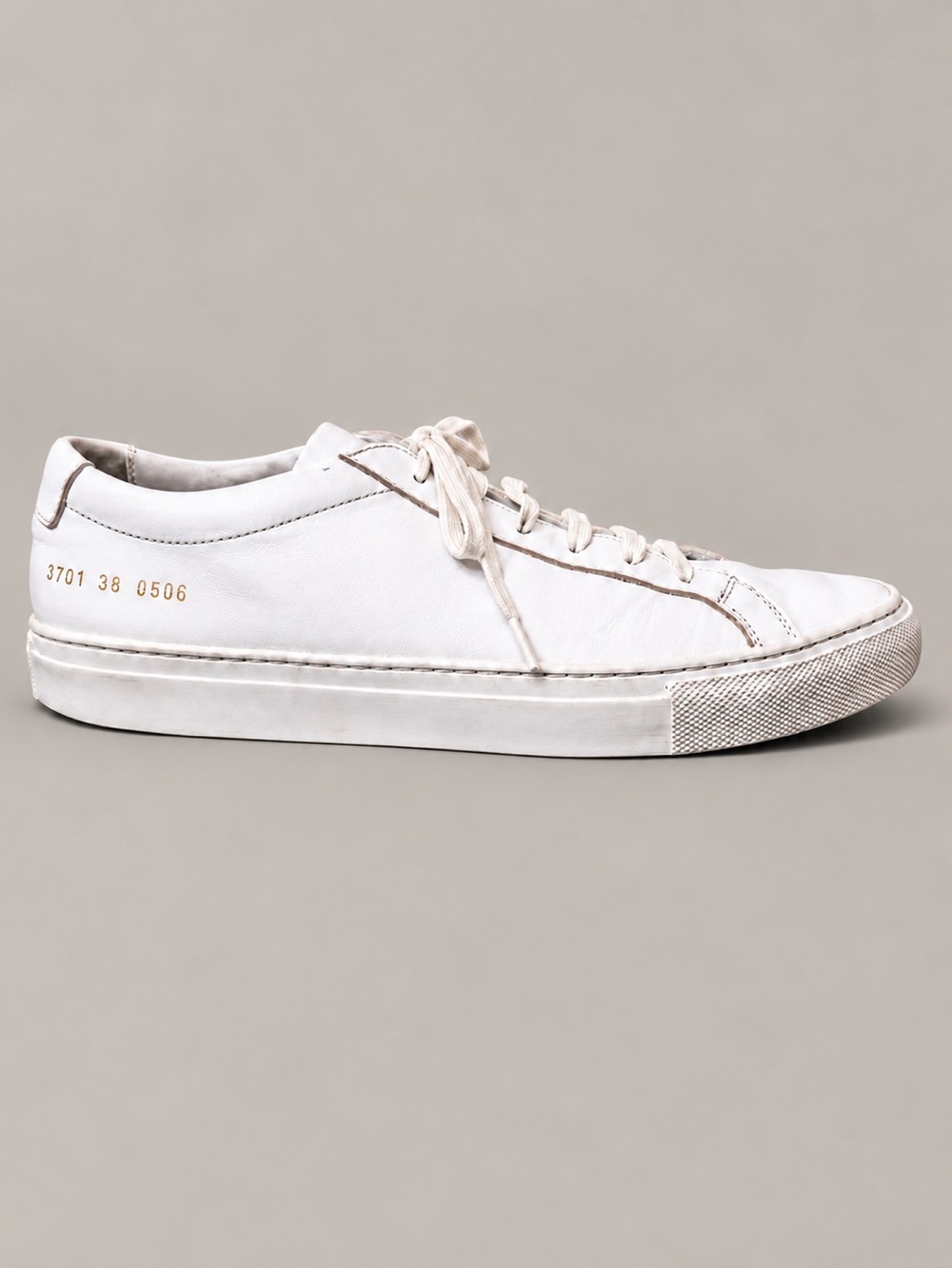 Common Projects Original Achilles Low White Leather Sneakers Sz 38 US 8